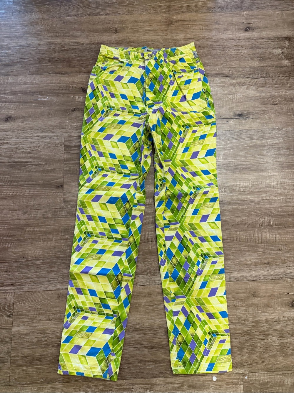 Versace Jean Couture vintage Geometric Print Pocket Detail